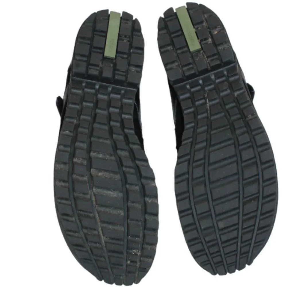 Donald Pliner Sports Black Leather Low Profile Chunky Lug Sole Hiker, Sze 8.5